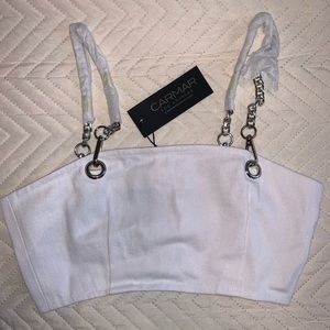 BNWT Carmar Denim Chain Crop Top